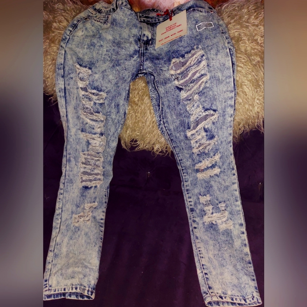 Distressed Denim Jeans